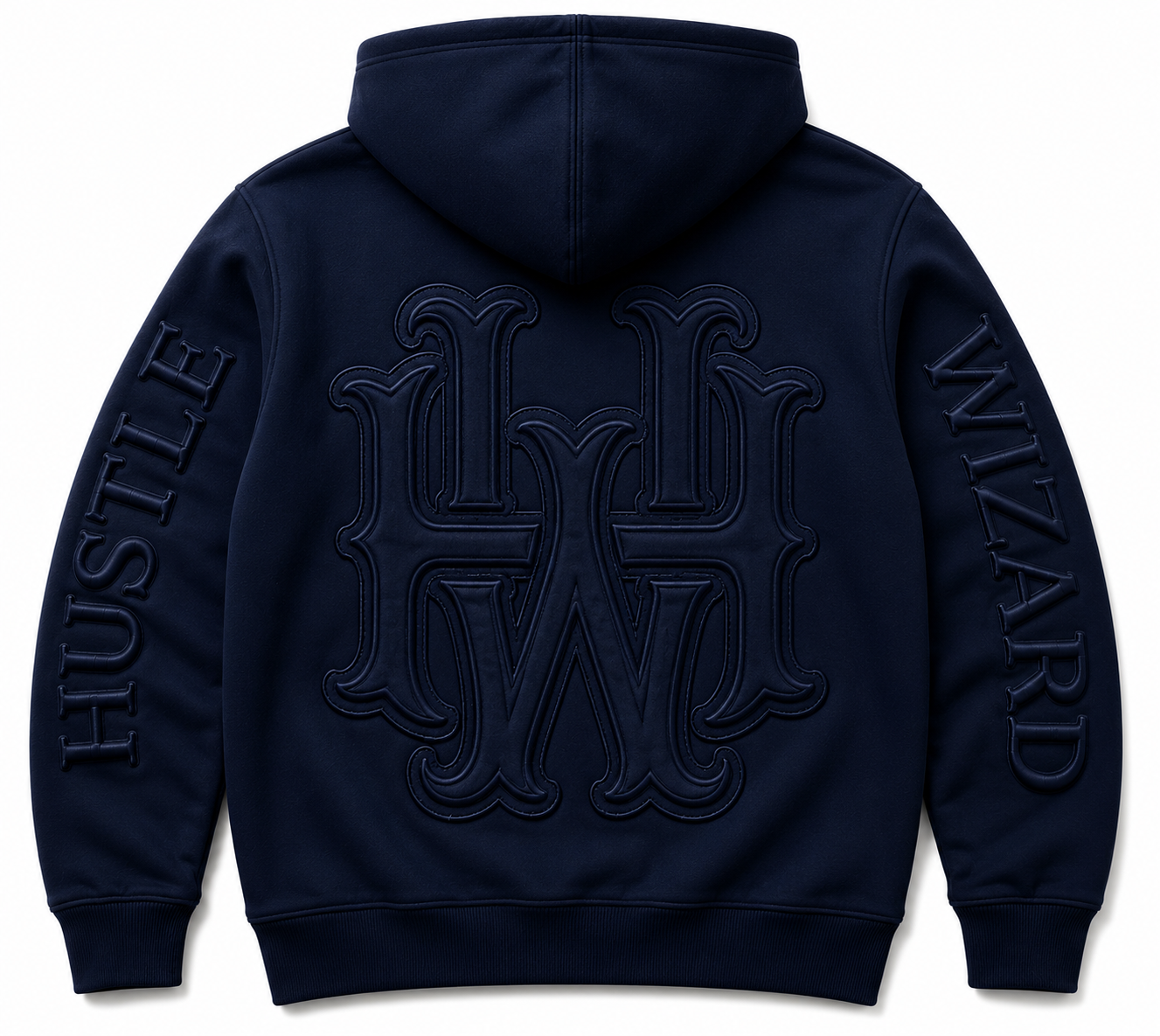 Hustle Wizard Midnight Blue Heavyweight Shortset – 460 GSM French Terry Cotton Premium Streetwear