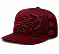 Hustle Wizard Crimson 3D Puff Embroidered Snapback Trucker Hat – Premium Luxury Streetwear Cap
